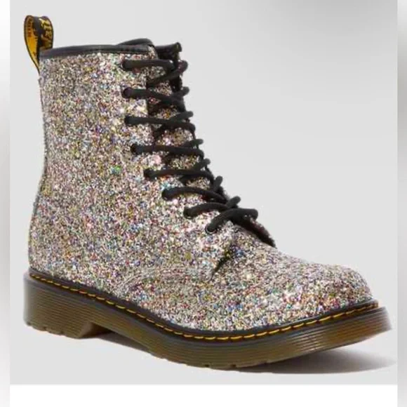 Dr. Martens big kids 5 1460 Farrah Chunky Glitter Ankle Boots - Picture 5 of 8